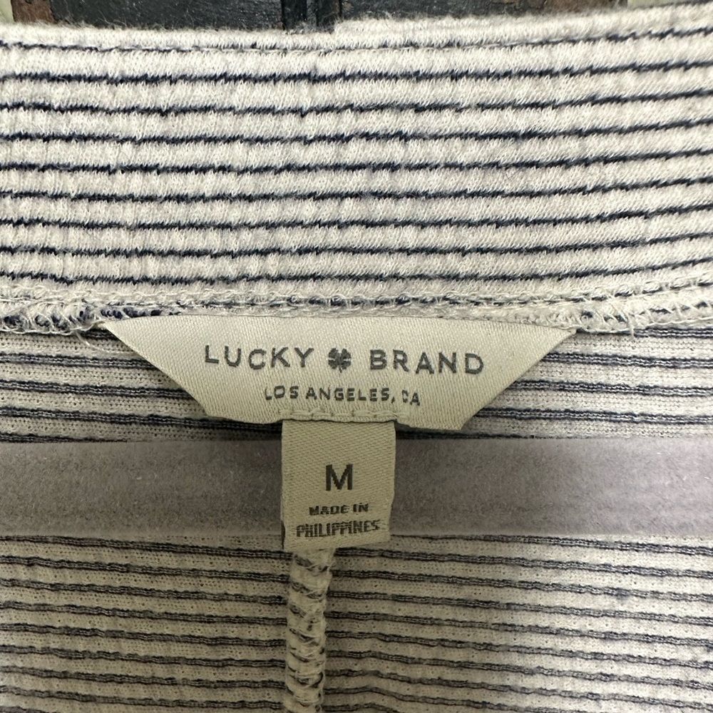 Lucky Brand short ruffle sleeve striped mini dress - Picture 3 of 5